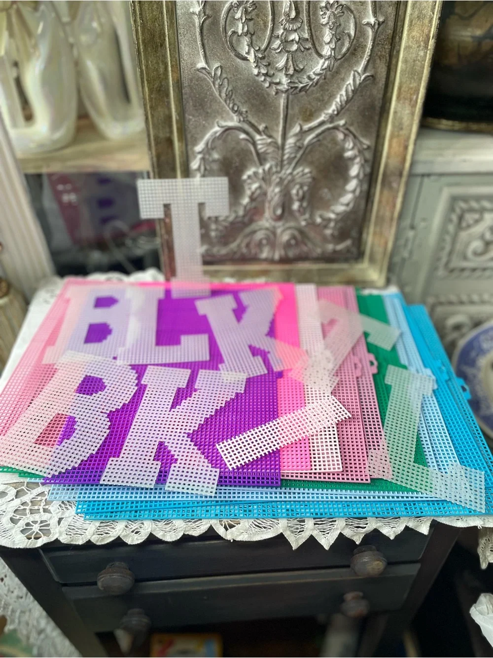 Quick Count plastic canvas sheets letters bundle Uniek Crafts USA